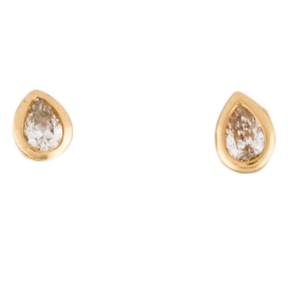 14 PEAR SHAPE DIAMOND SCREW BACK STUD EARRINGS